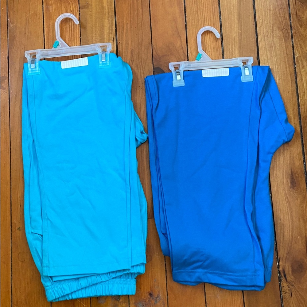 Blue and Aqua turquoise blue 2 pairs Pants Set XL 16 18 relaxed leg NWT NEW
